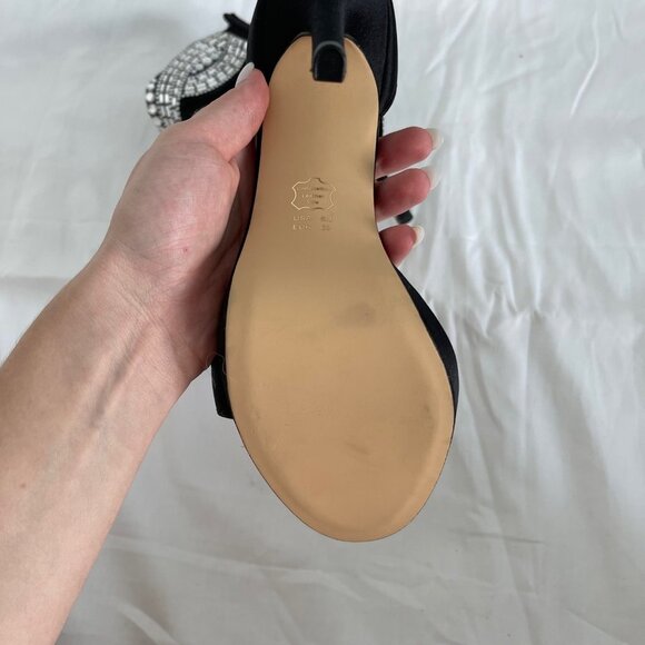 NINA BLACK HEELS WITH BEDAZZLED ANKLE DETAIL SZ 8 - Picture 4 of 7